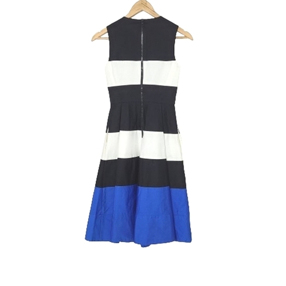 KATE SPADE Corley Blue White Black Cotton Stretch Midi Dress Women's Size 00 - Picture 7 of 15
